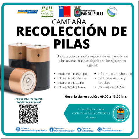 campaña regional de recolección de Pilas