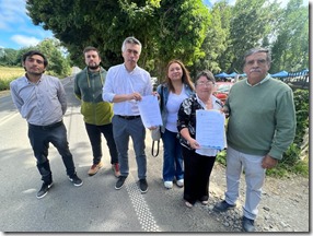 Alcalde de Panguipulli y comunidad de Chauquén solicitan a Vialidad el mejoramiento de banda multipropósito de la ruta T-395