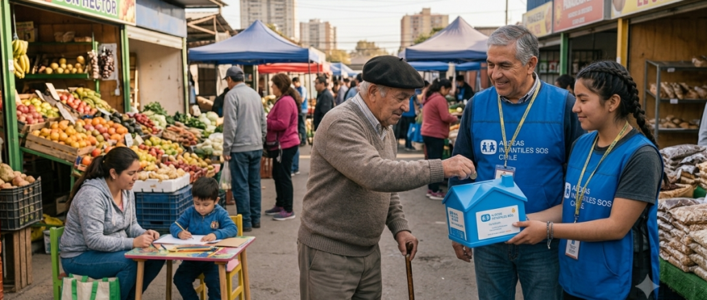 Voluntarios de Aldeas Infantiles SOS participando en la campaña de colecta Dona Futuro
