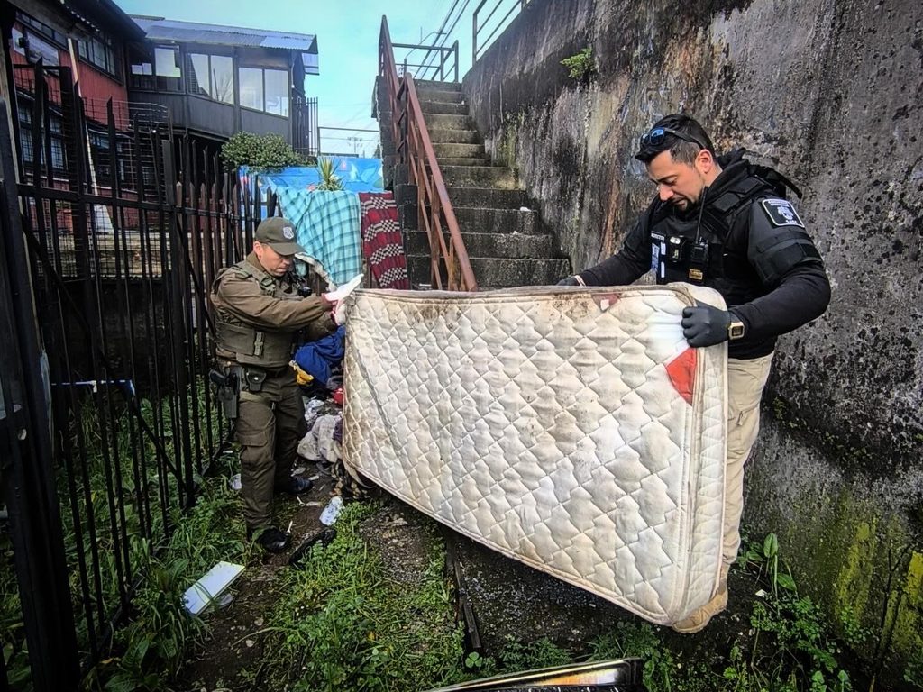 Carabineros y personal municipal realizando patrullaje conjunto en las calles de Valdivia