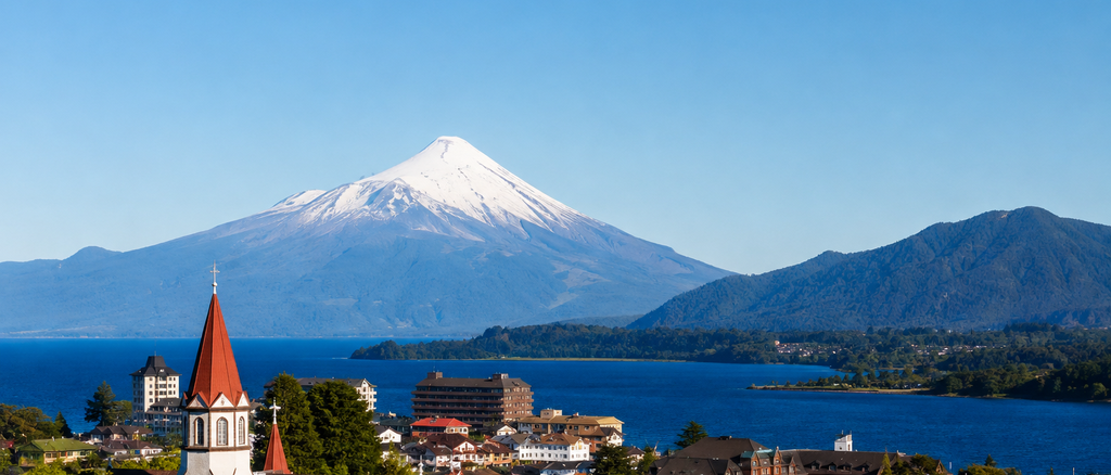 Paisaje natural de Pucón y Puerto Varas, destinos preferidos para viajar durante las Fiestas Patrias en Chile.