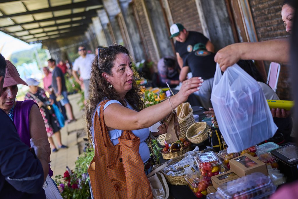 Productos del mar y artesanías en exhibición durante el primer Festival Lafkenche en Valdivia