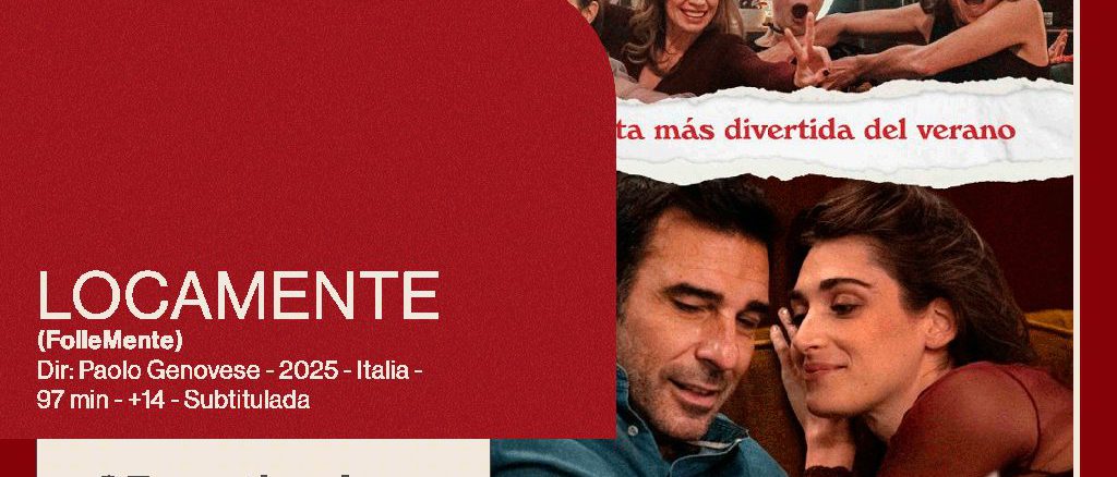Escena de la película Locamente del director Paolo Genovese durante una proyección en cine