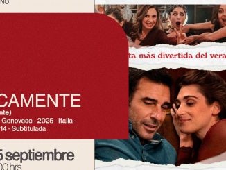 Escena de la película Locamente del director Paolo Genovese durante una proyección en cine
