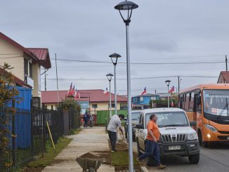 Obras de mejoramiento urbano y nuevas veredas en la rotonda de los sectores Yáñez Zavala y Pablo Neruda en Valdivia
