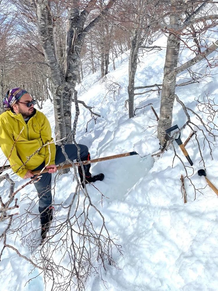 Investigadores analizando muestras de levadura silvestre en los bosques patagónicos