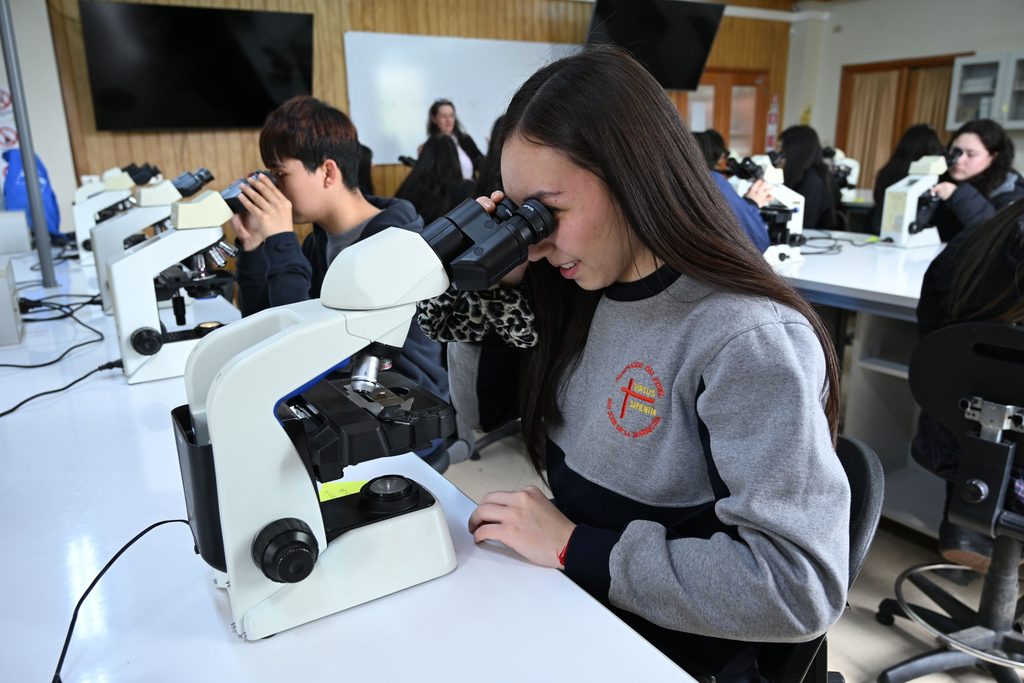 Estudiantes de enseñanza media recorriendo el campus de la Universidad Austral de Chile durante la Expo UACh.