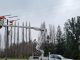 Operarios de Saesa realizando trabajos de mantenimiento en la red electrica de la costa de Valdivia